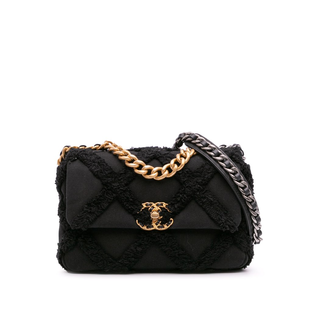 Chanel Medium Canvas and Cotton 19 Flap