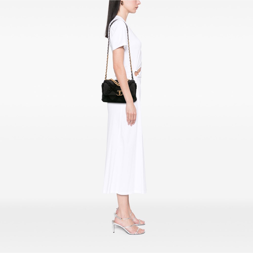 Chanel Medium Canvas and Cotton 19 Flap - Image 14