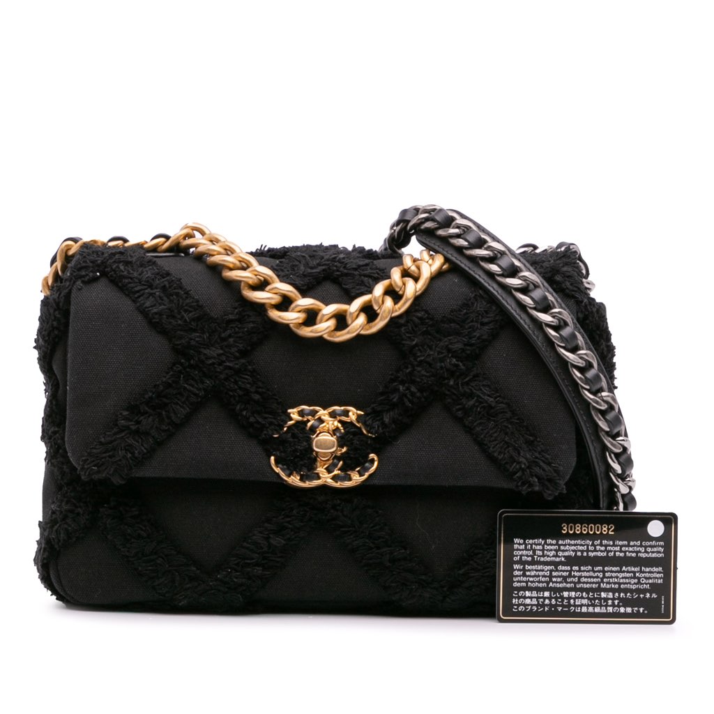 Chanel Medium Canvas and Cotton 19 Flap - Image 15