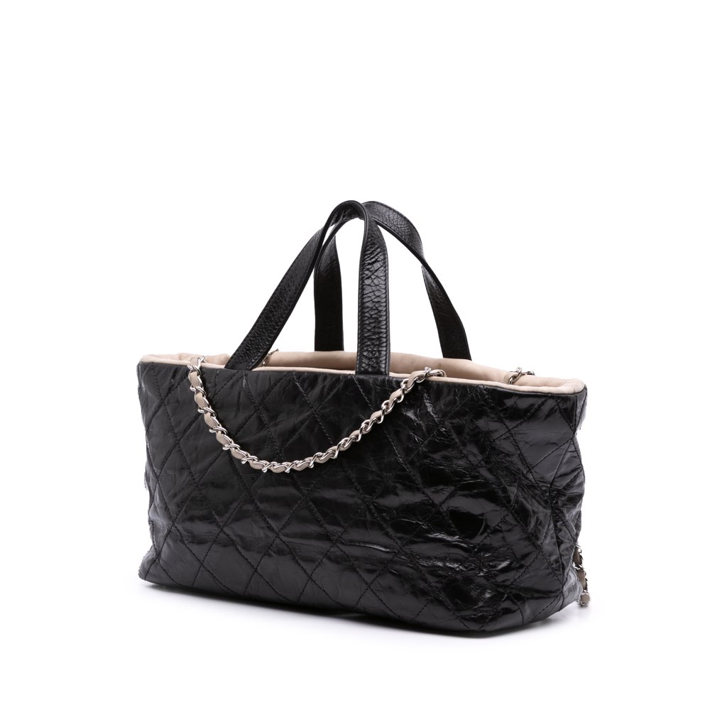 Chanel CC Quilted Glazed Calfskin Portobello Tote - Back view