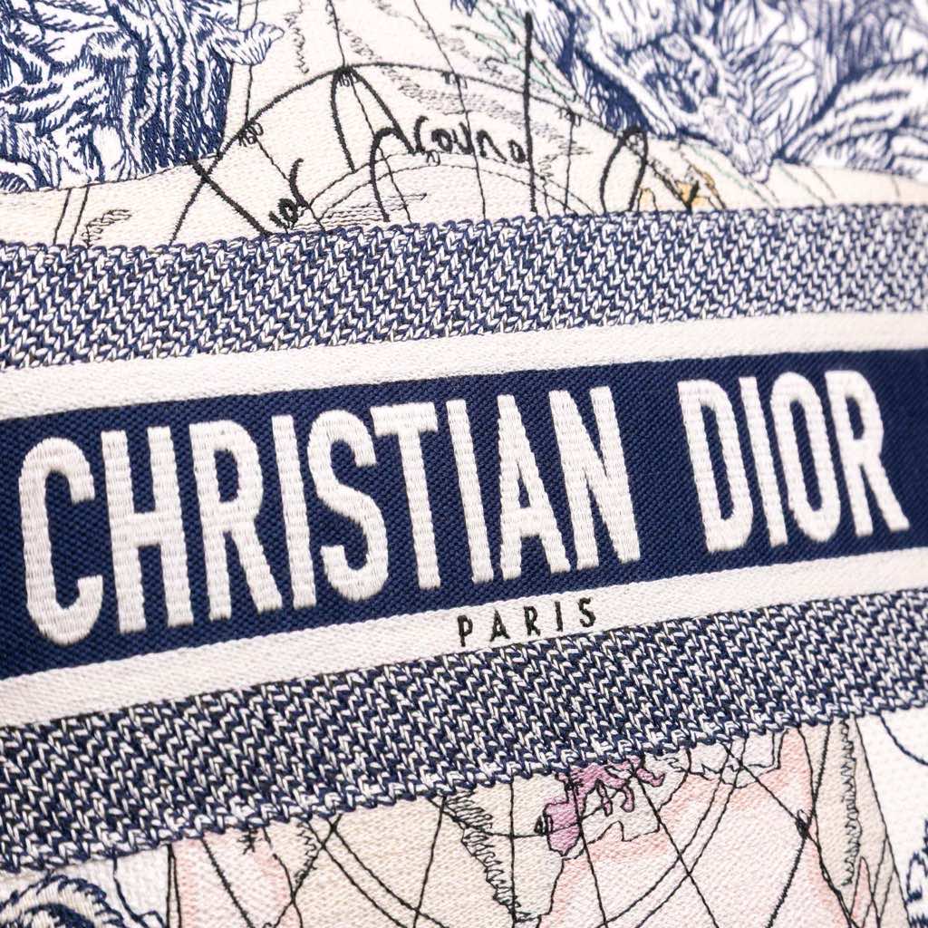 Dior Large Canvas Embroidered Around The World Book Tote - Image 10