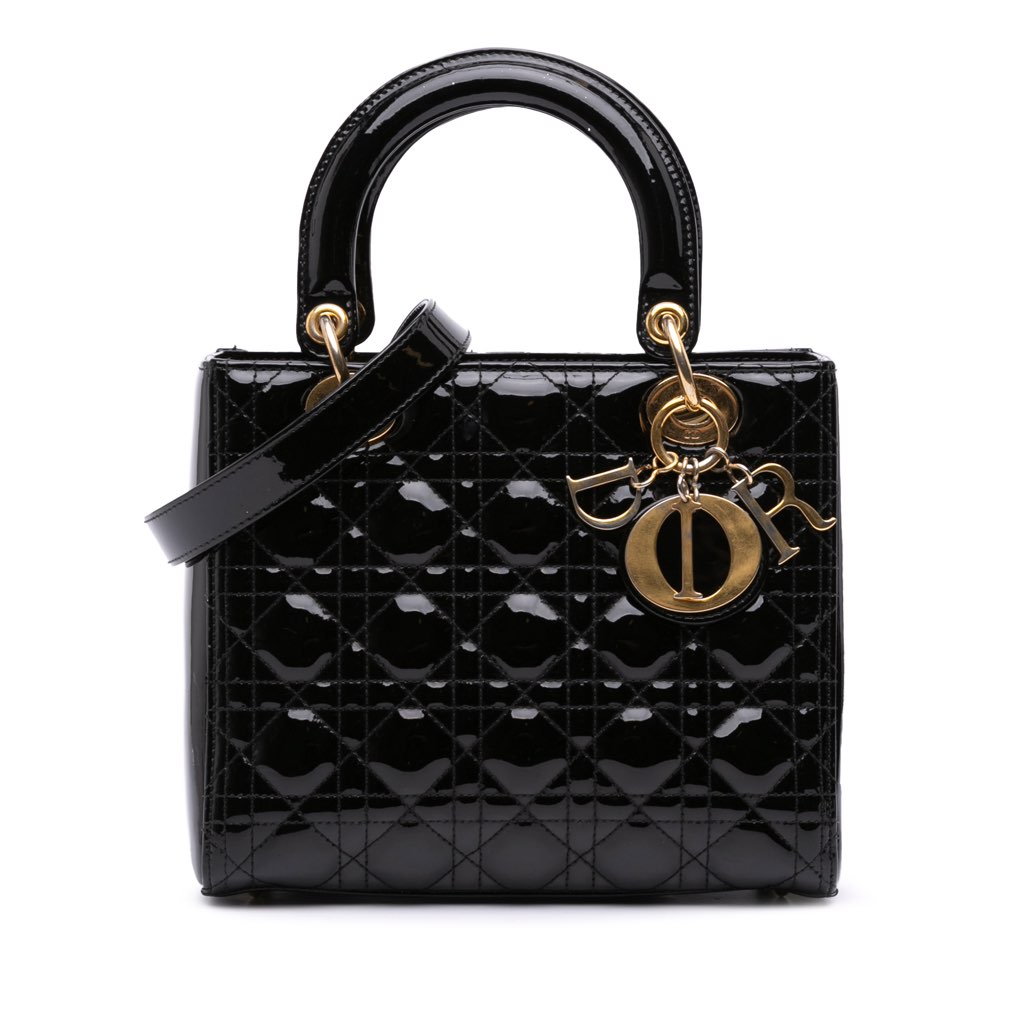 Dior Medium Patent Cannage Lady Dior