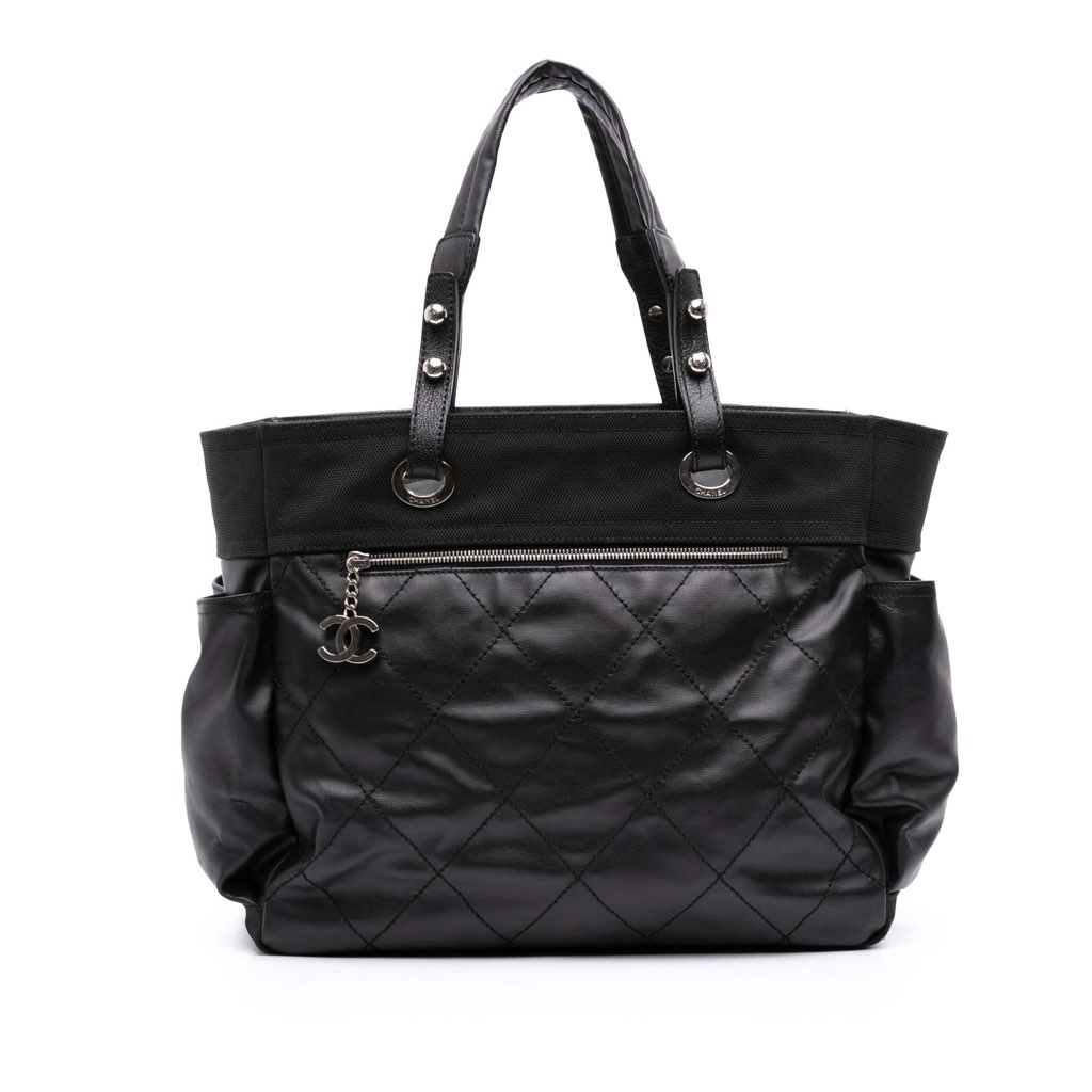 Chanel Paris Biarritz Large Quilted Coated Canvas Tote