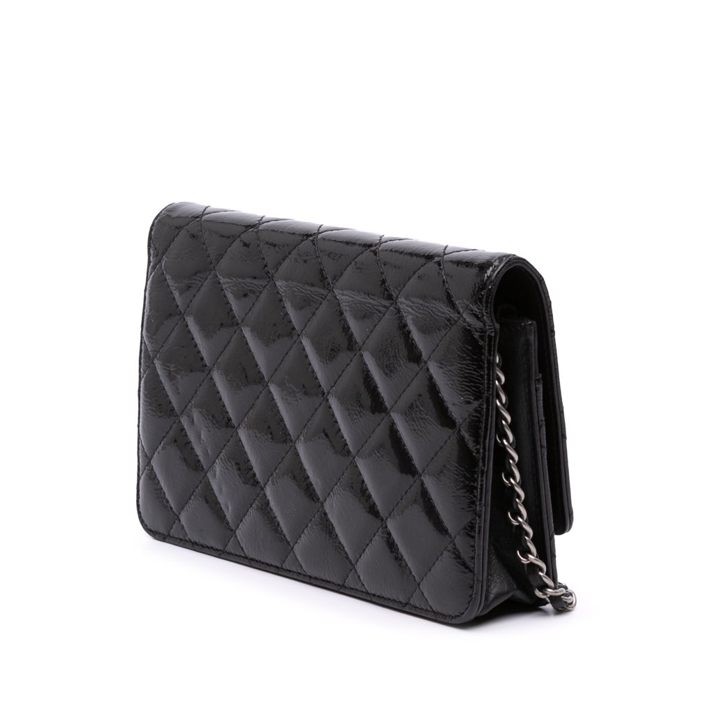 Chanel CC Quilted Patent Wallet On Chain - 2