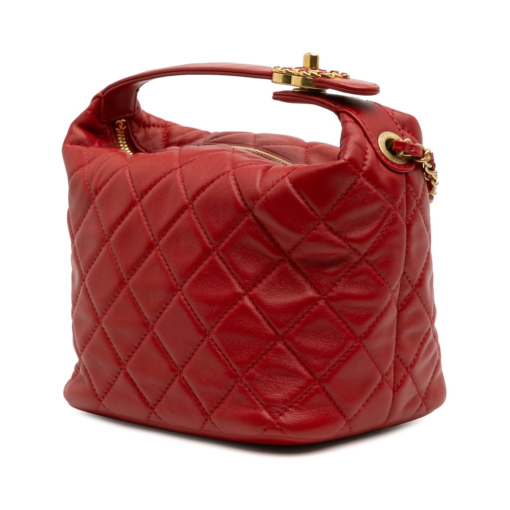 Chanel Small Quilted Lambskin Perfect Meeting Hobo - Back view