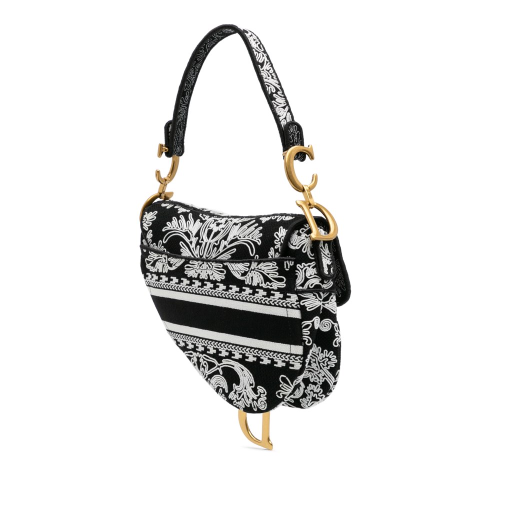 Dior Canvas Embroidered Ornamental Cornely Saddle Bag - 2