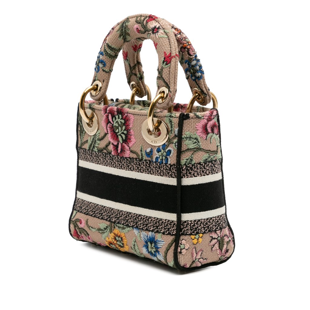 Dior Mini Embroidered Canvas Mille Fleurs Lady D Lite - 2