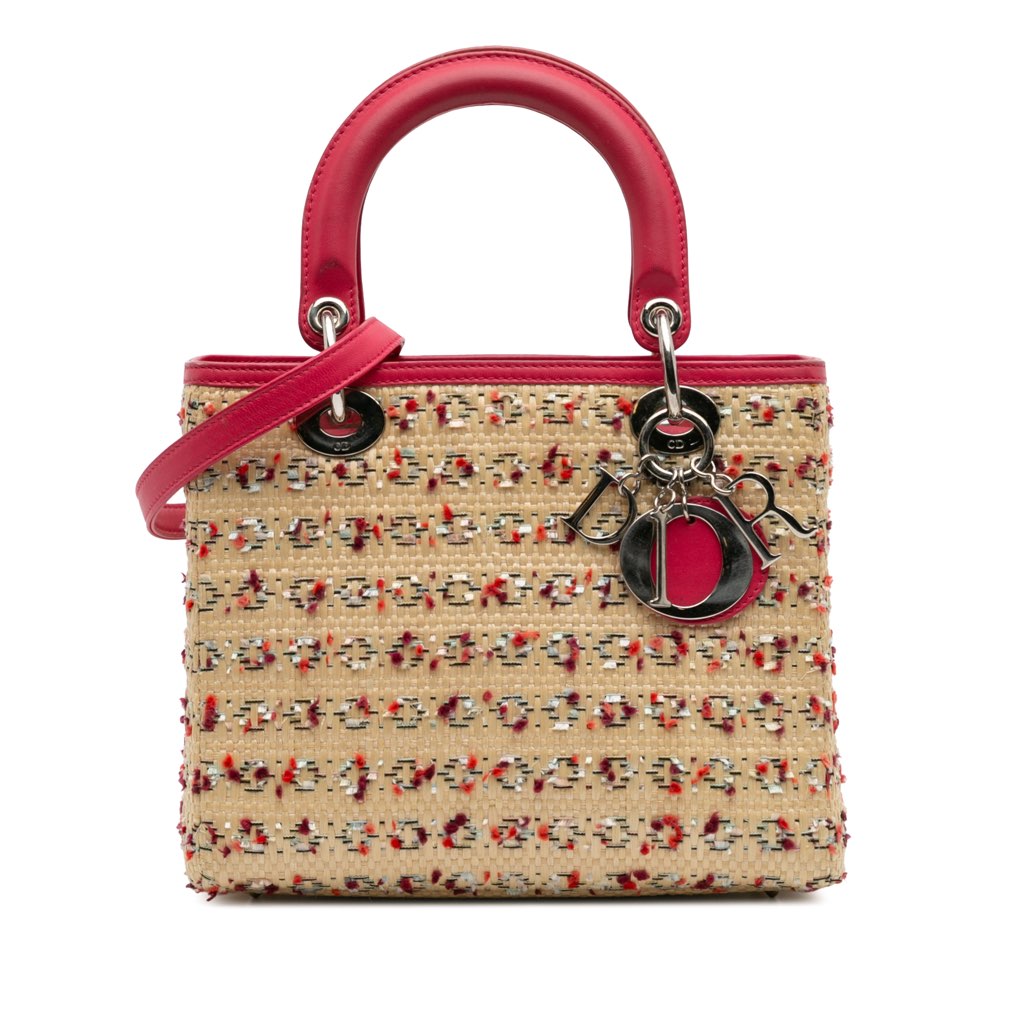 Dior Medium Woven Raffia Lady Dior