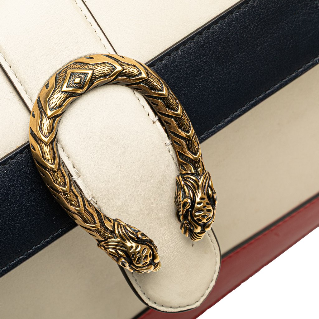 Gucci Medium Leather Bamboo Dionysus Web Satchel - Detail 2