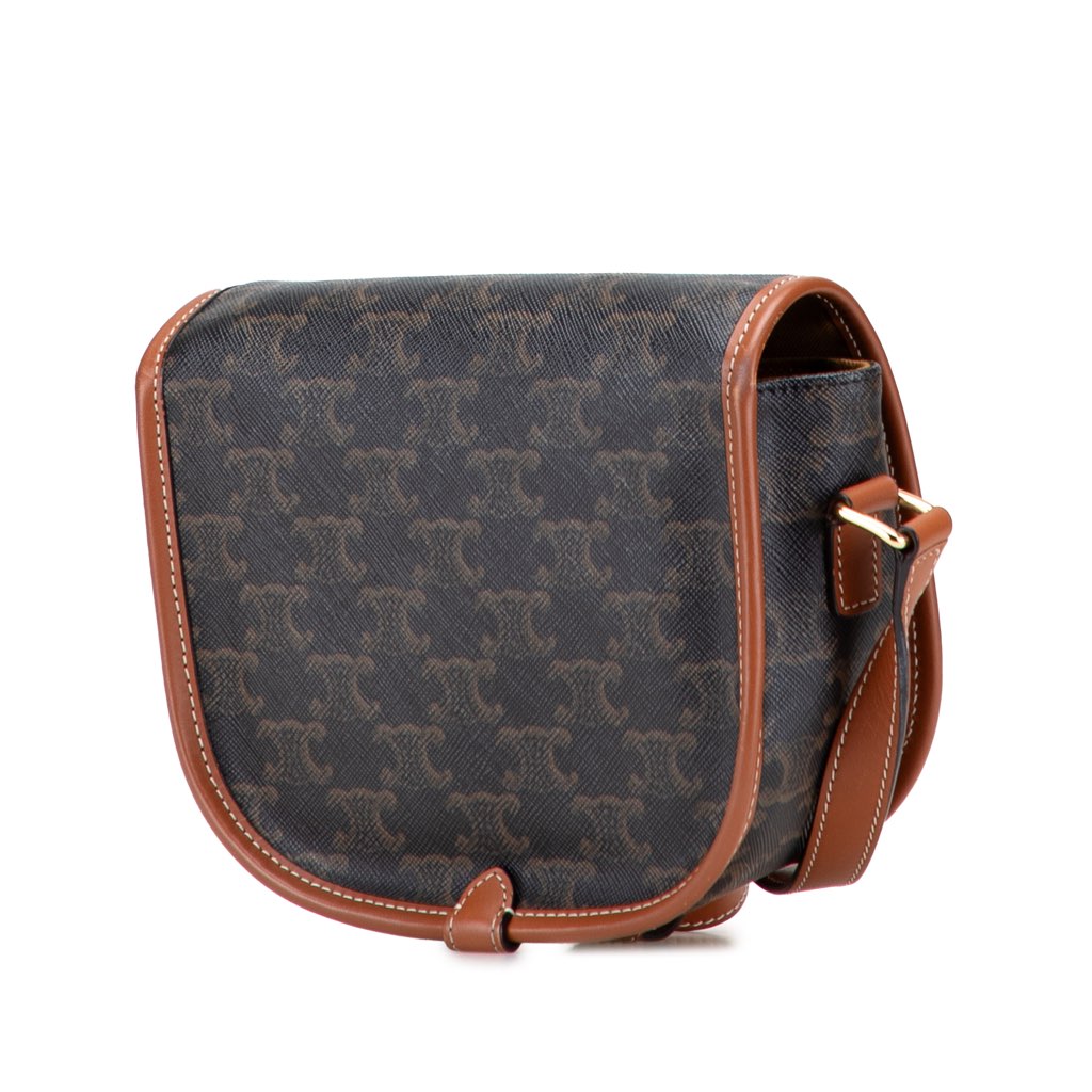 Celine Medium Triomphe Coated Canvas Folco Crossbody - 2