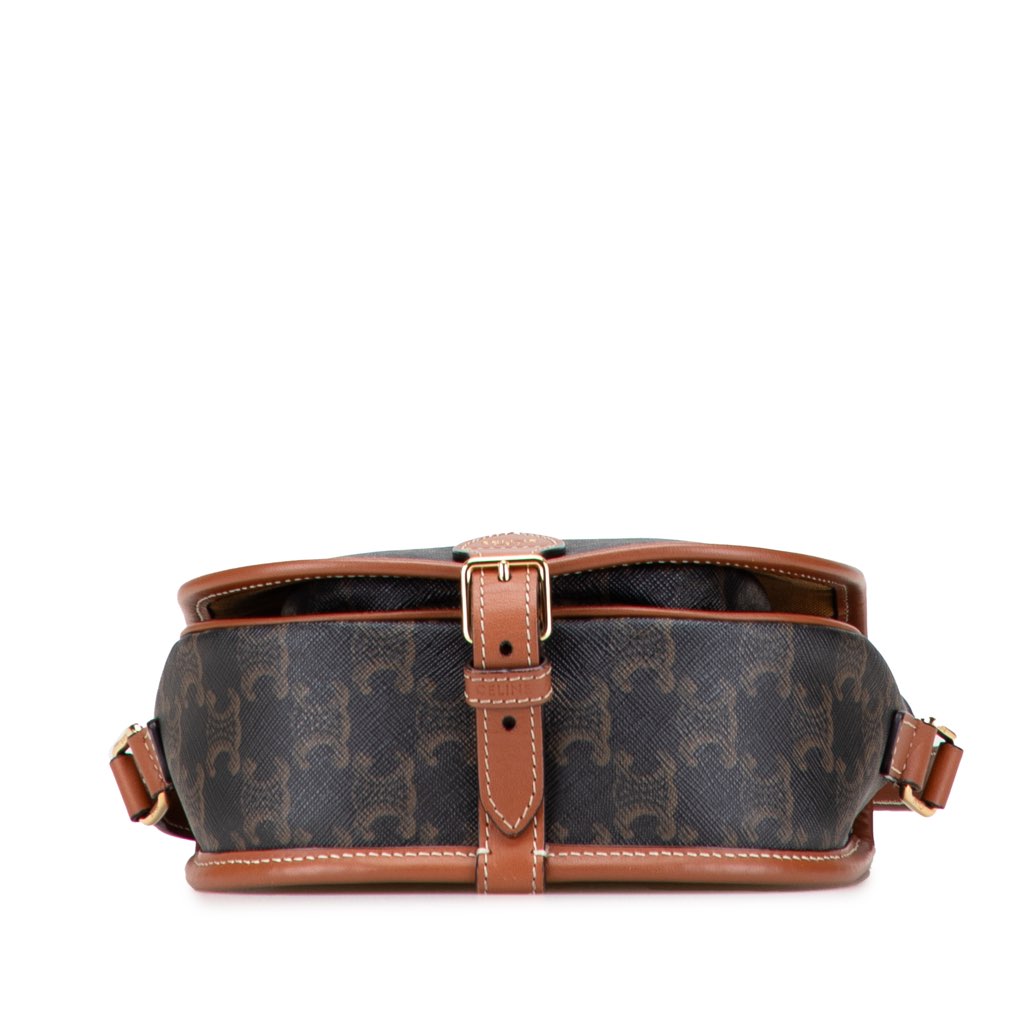 Celine Medium Triomphe Coated Canvas Folco Crossbody - 3