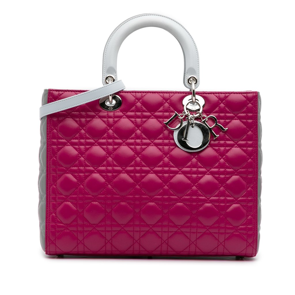 Dior Large Bicolor Lambskin Cannage Lady Dior