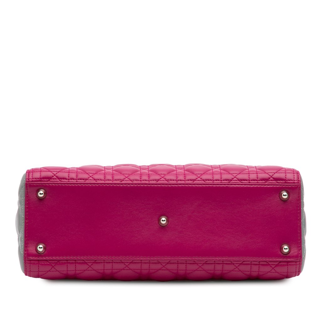 Dior Large Bicolor Lambskin Cannage Lady Dior - Image 6
