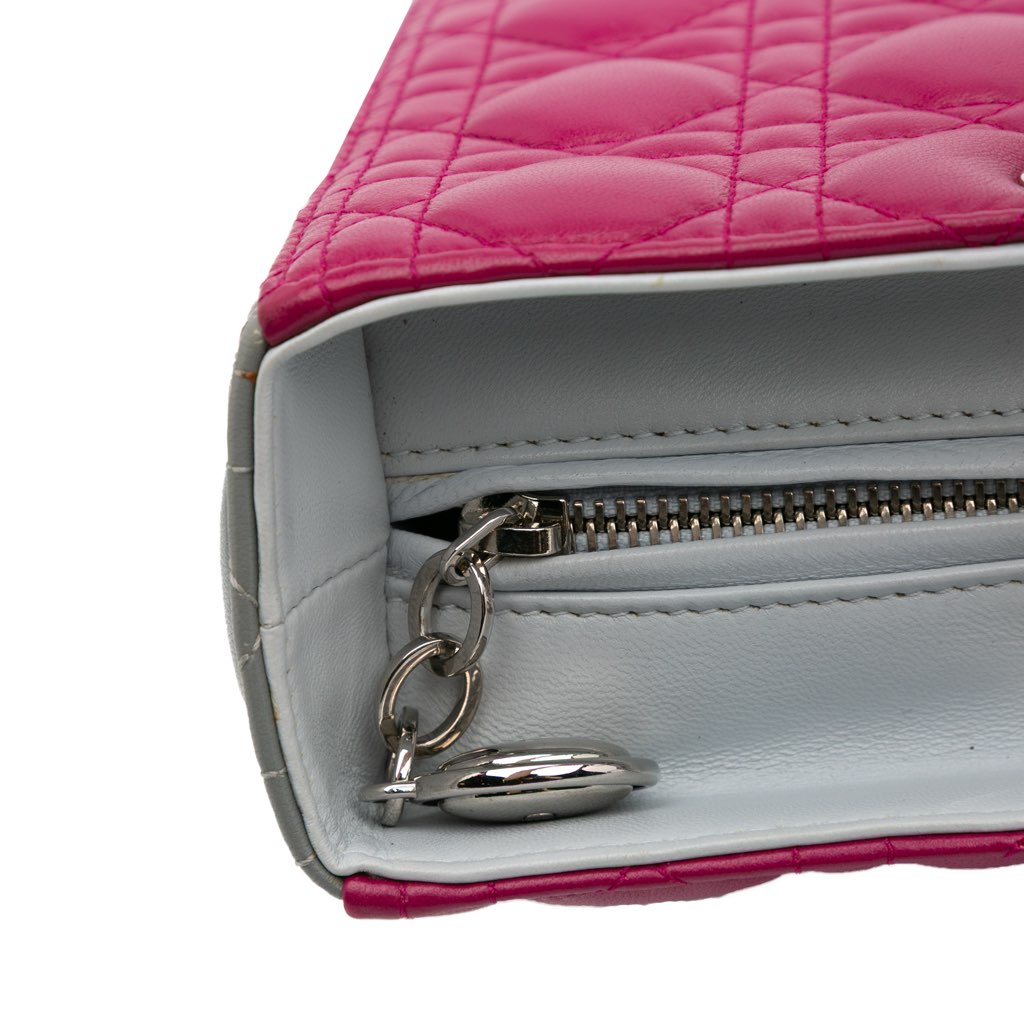 Dior Large Bicolor Lambskin Cannage Lady Dior - Image 12