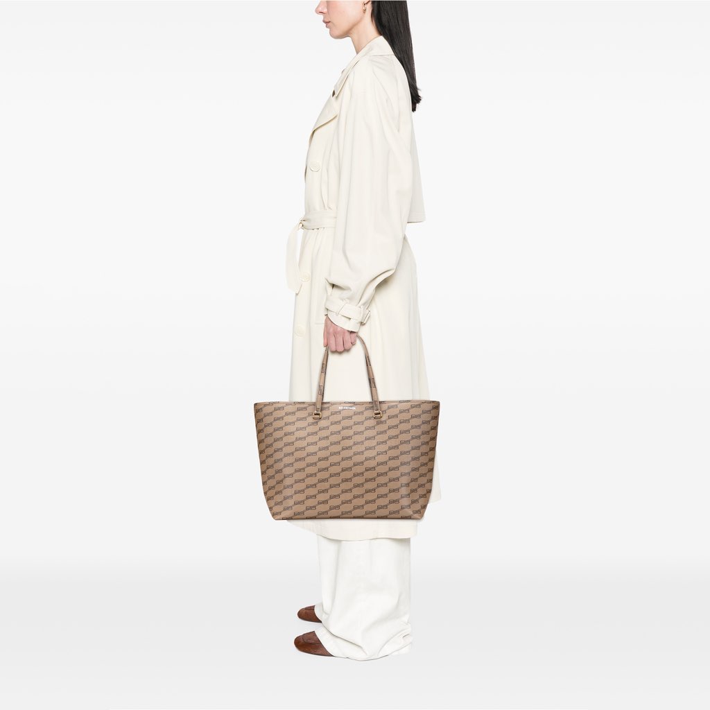 Balenciaga Large BB Monogram Coated Canvas Signature East West Shopper Bag - Image 13