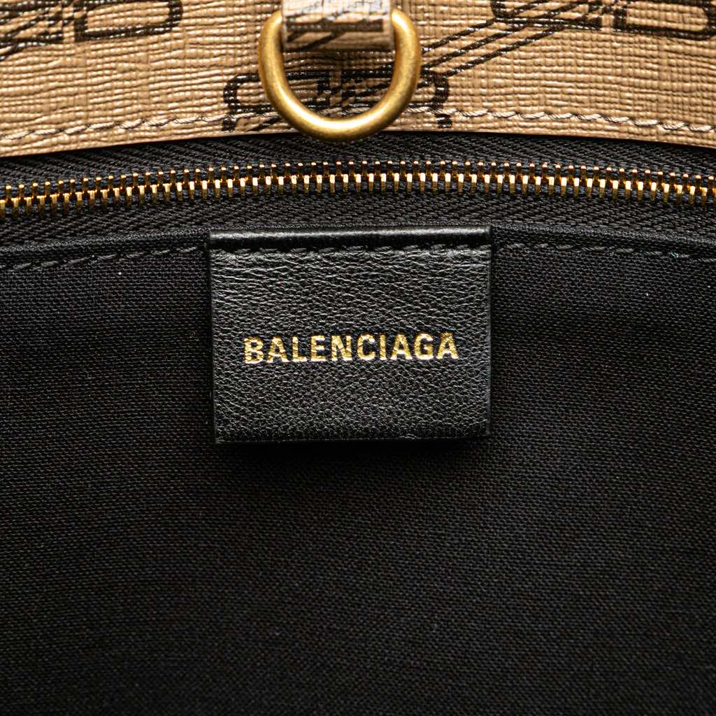 Balenciaga Large BB Monogram Coated Canvas Signature East West Shopper Bag - Side view