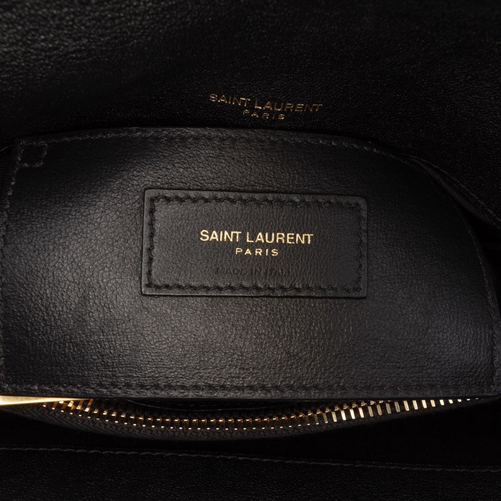 Saint Laurent Medium Quilted Chevron Sheepskin College Satchel - 5