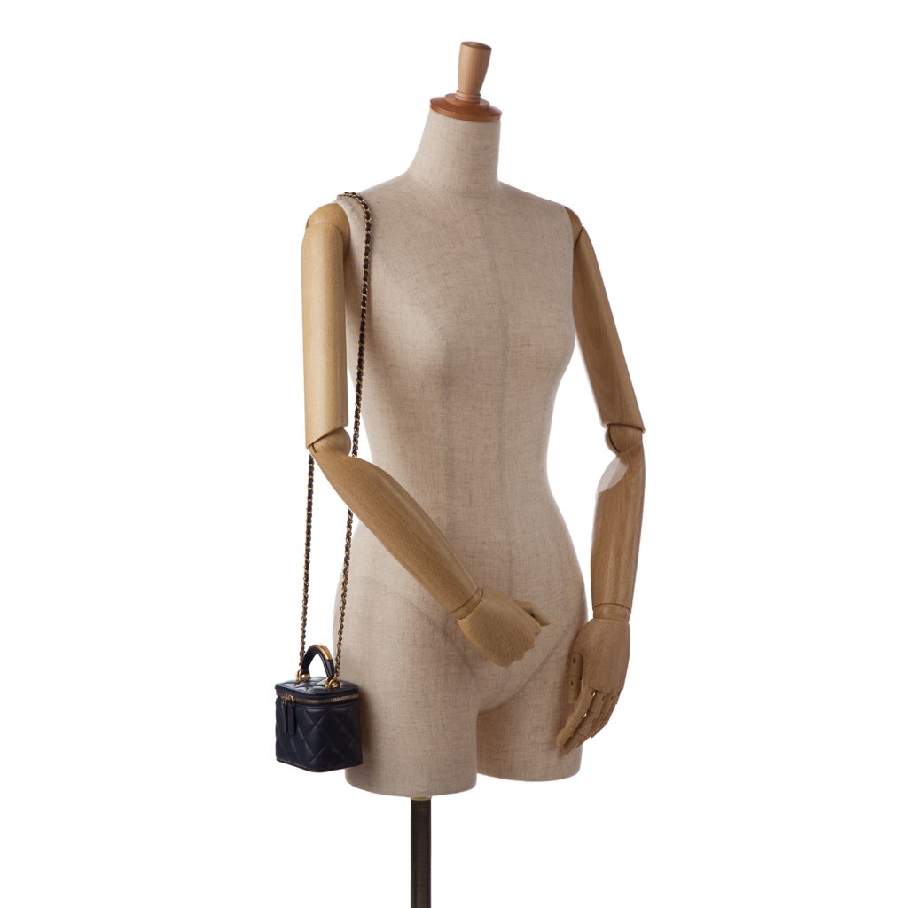 Chanel Small Lambskin Top Handle Vanity Bag - Image 13