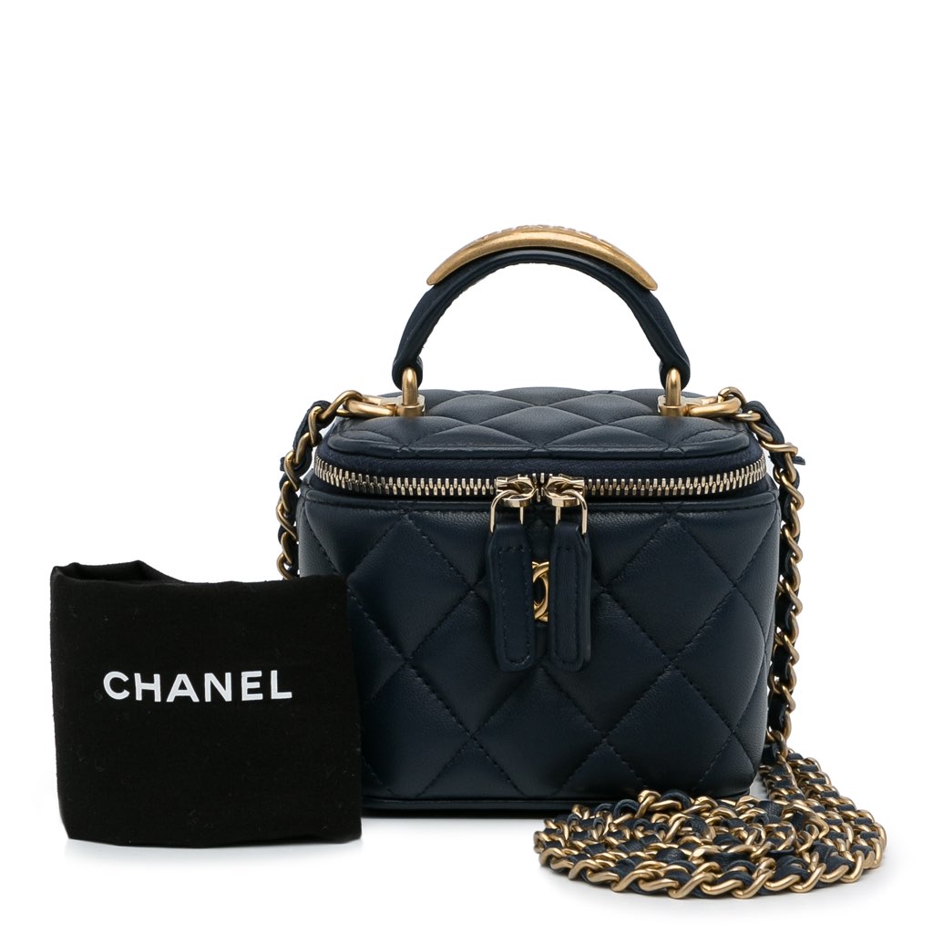 Chanel Small Lambskin Top Handle Vanity Bag - Image 14