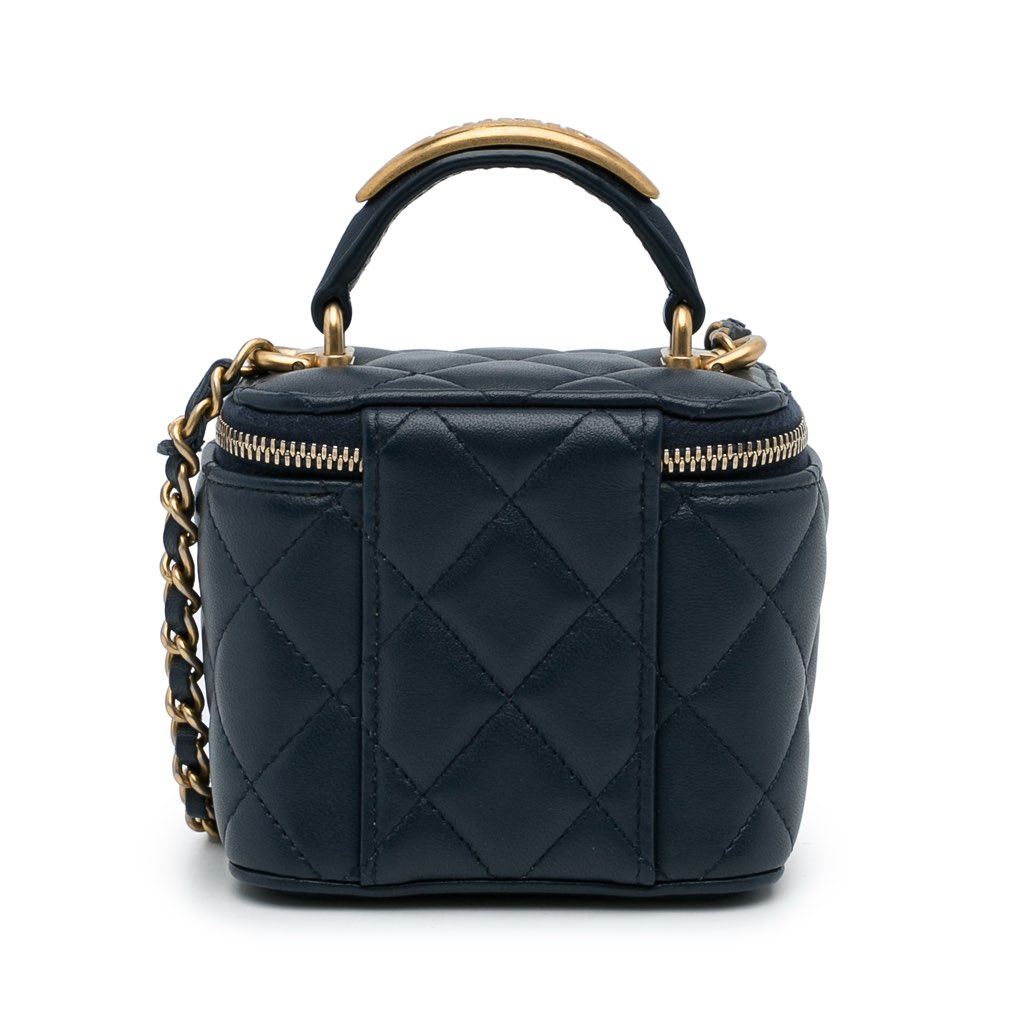 Chanel Small Lambskin Top Handle Vanity Bag - Image 6