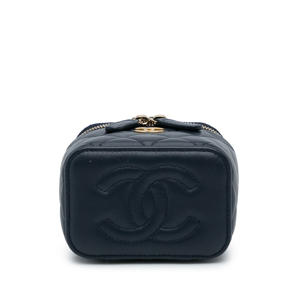 Chanel Small Lambskin Top Handle Vanity Bag - Side view