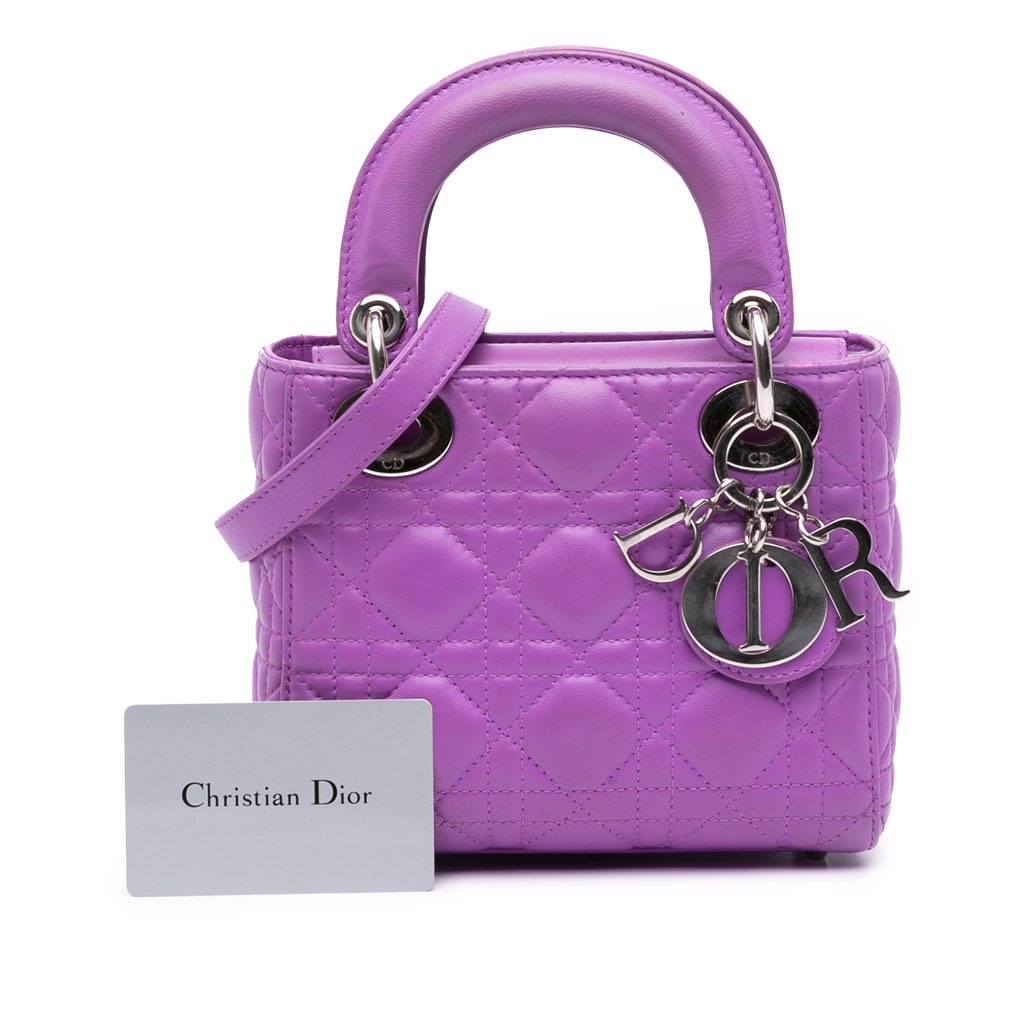 Dior Mini Lambskin Cannage Lady Dior - Image 15