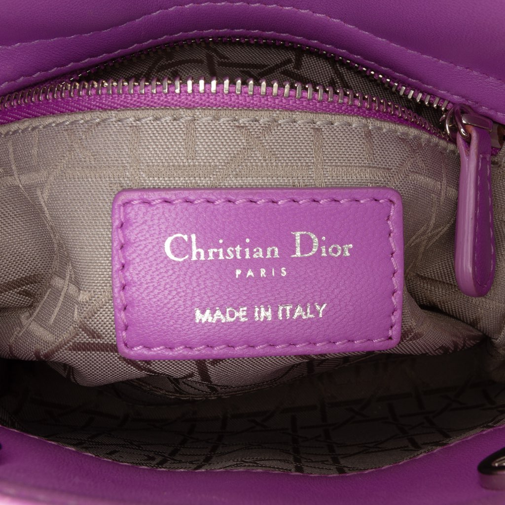 Dior Mini Lambskin Cannage Lady Dior - Side view