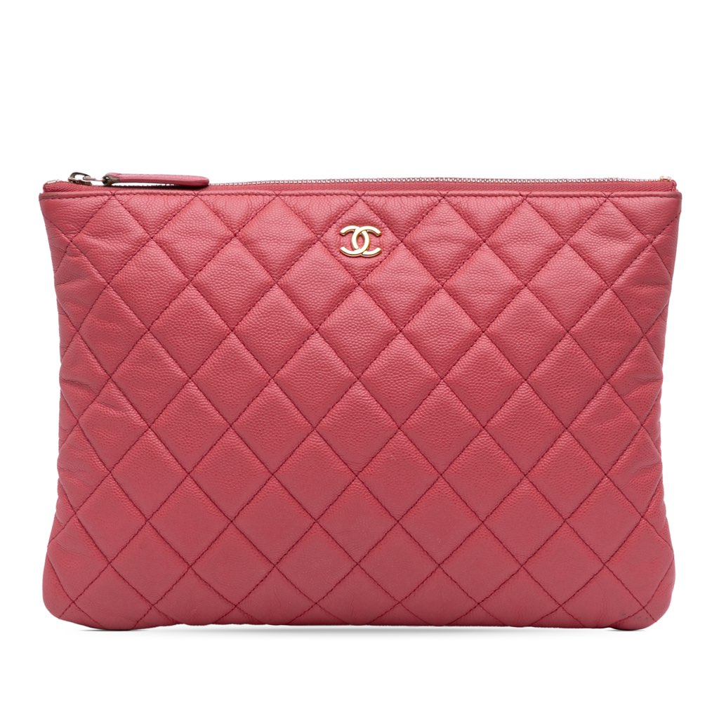 Chanel Medium Quilted Caviar O Case Clutch