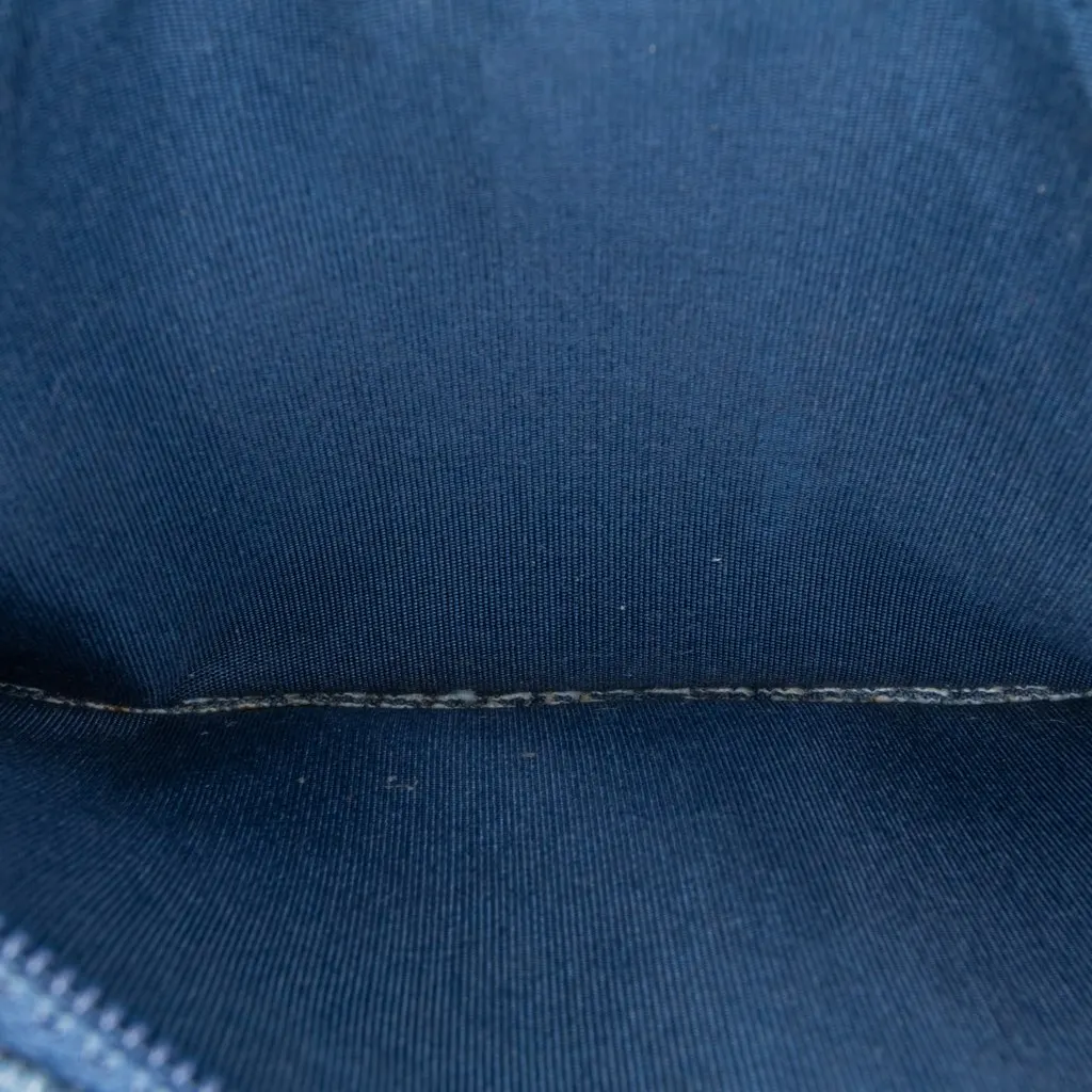 Chanel Frayed Denim Wallet On Chain Blue Denim Good - Box View