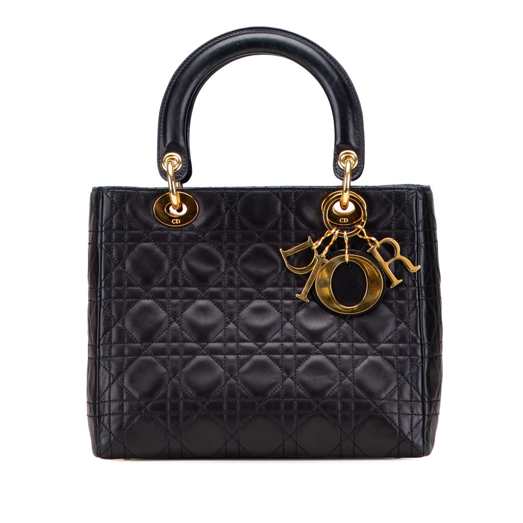 Dior Medium Lambskin Cannage Lady Dior