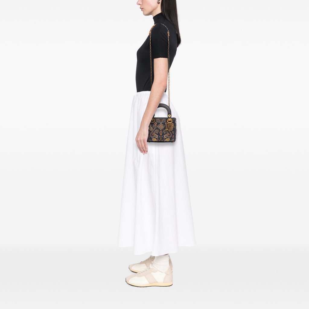 Dior Mini Denim Embroidered Lady Dior - Image 13