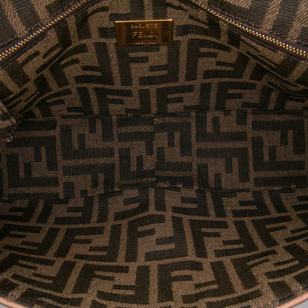 Fendi Zucca Canvas Paisley Embroidery Baguette Satchel - 4