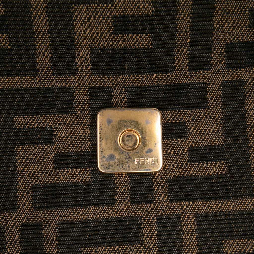 Fendi Zucca Canvas Paisley Embroidery Baguette Satchel - Detail 1