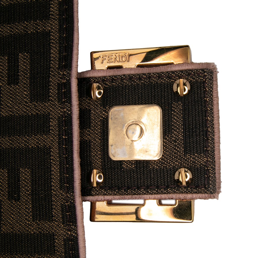 Fendi Zucca Canvas Paisley Embroidery Baguette Satchel - Detail 2