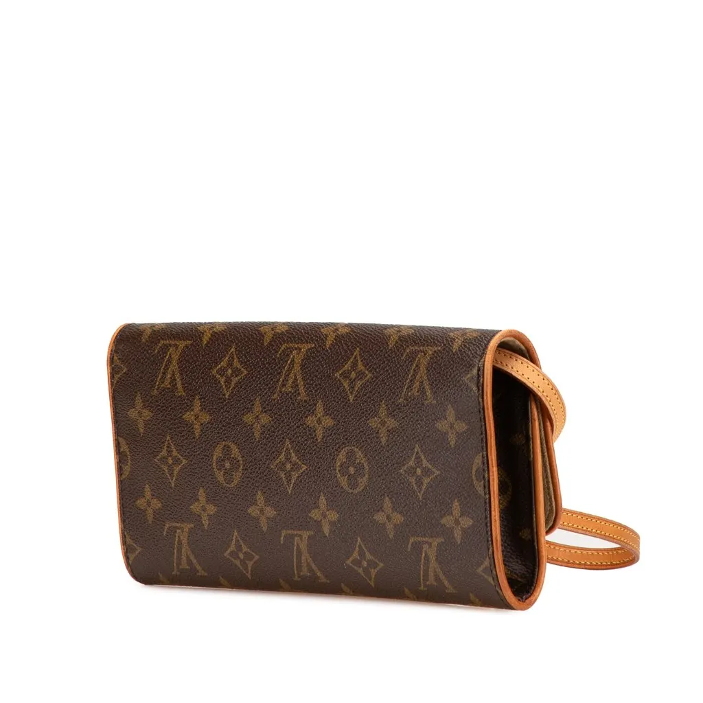 Louis Vuitton Monogram Pochette Twin GM Brown Canvas Good - Back View