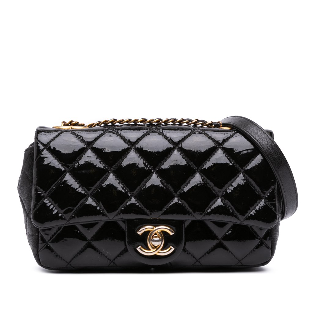 Chanel Paris-Salzburg Small Patent and Goatskin CC Eyelet Flap