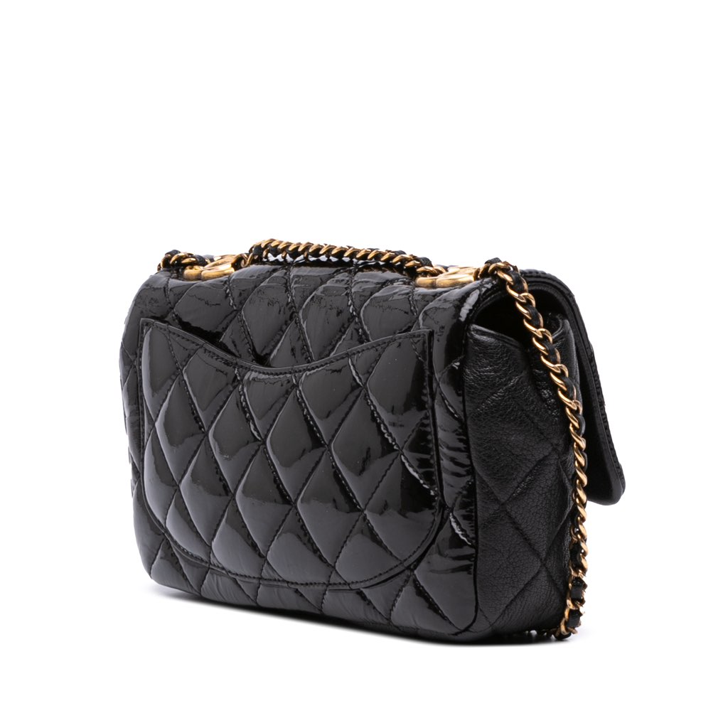 Chanel Paris-Salzburg Small Patent and Goatskin CC Eyelet Flap - Back view