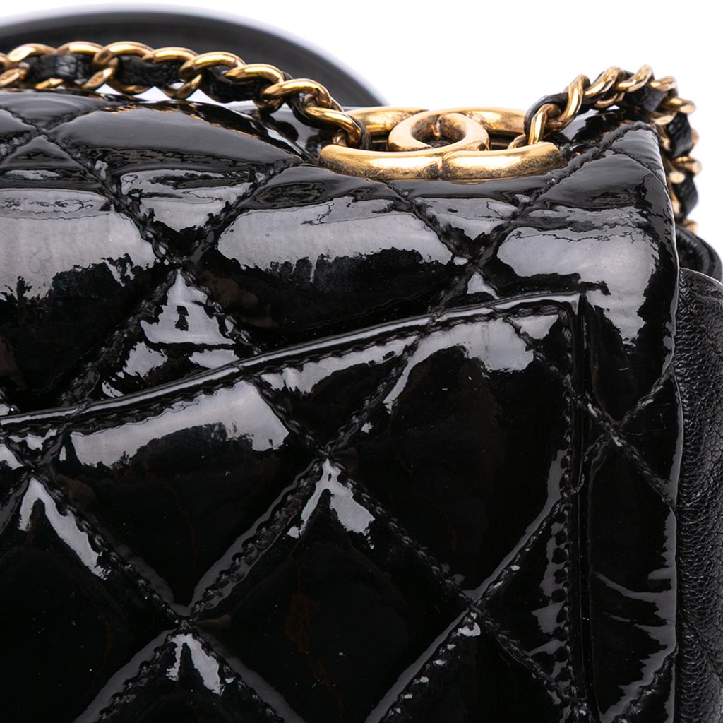 Chanel Paris-Salzburg Small Patent and Goatskin CC Eyelet Flap - Image 13