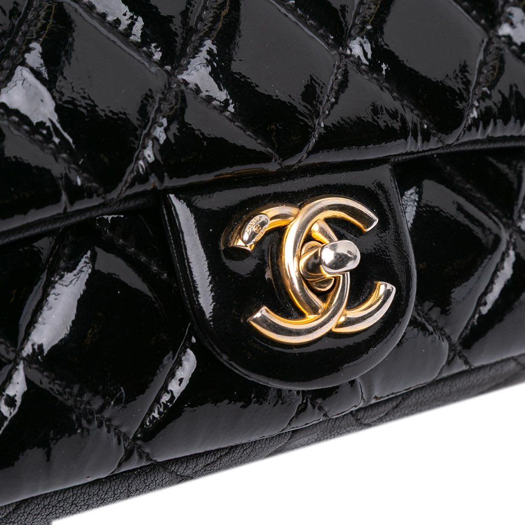Chanel Paris-Salzburg Small Patent and Goatskin CC Eyelet Flap - Image 11