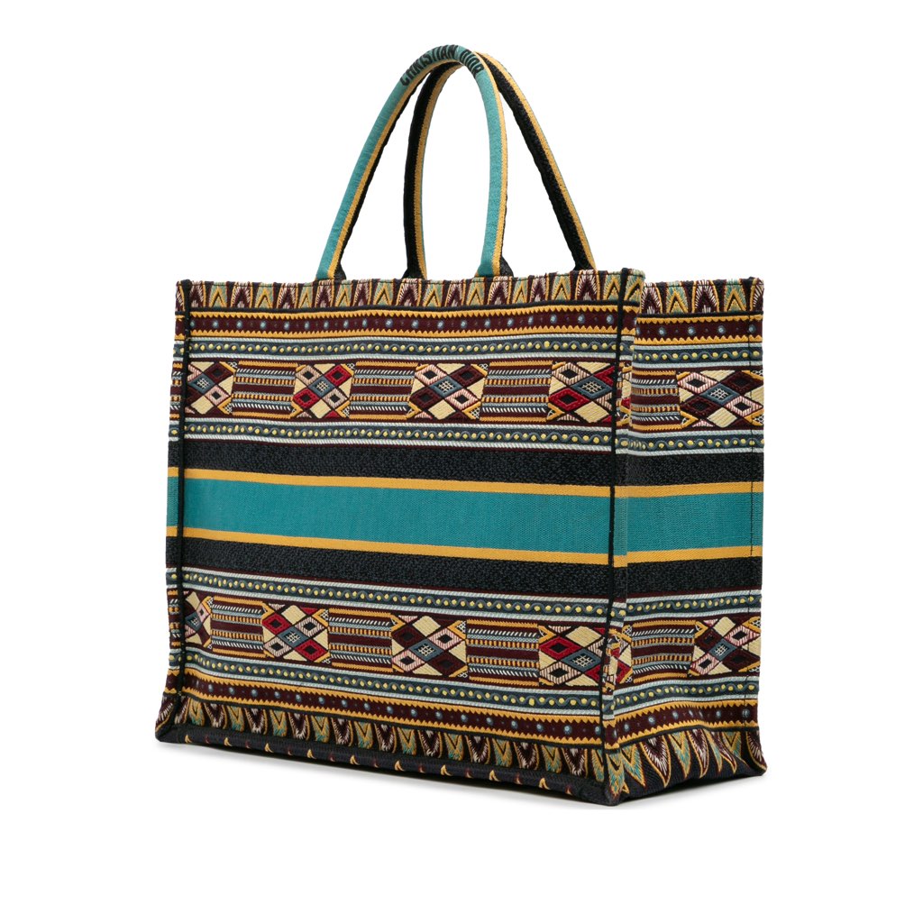 Dior Large Embroidered Canvas Book Tote - Back view