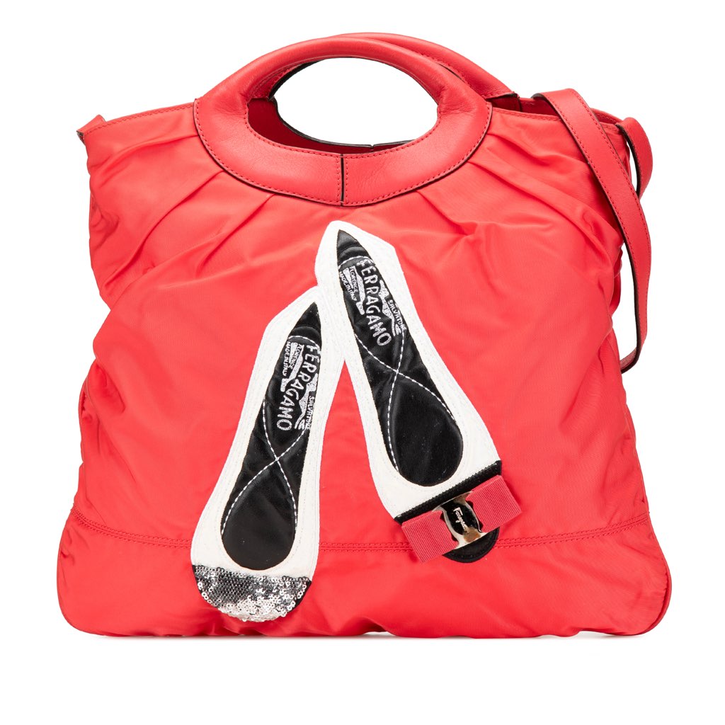 Salvatore Ferragamo Nylon Vara Shoes Satchel