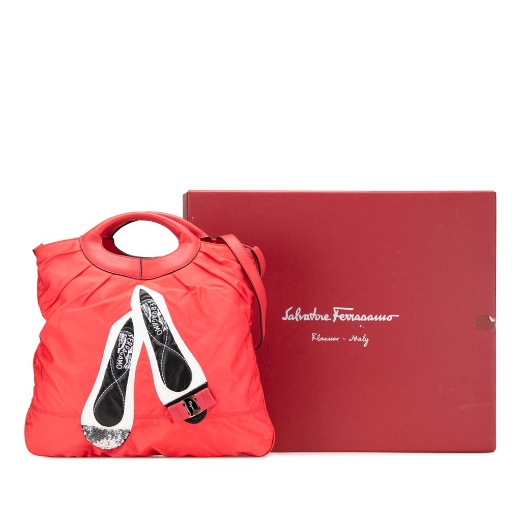 Salvatore Ferragamo Nylon Vara Shoes Satchel - Image 13