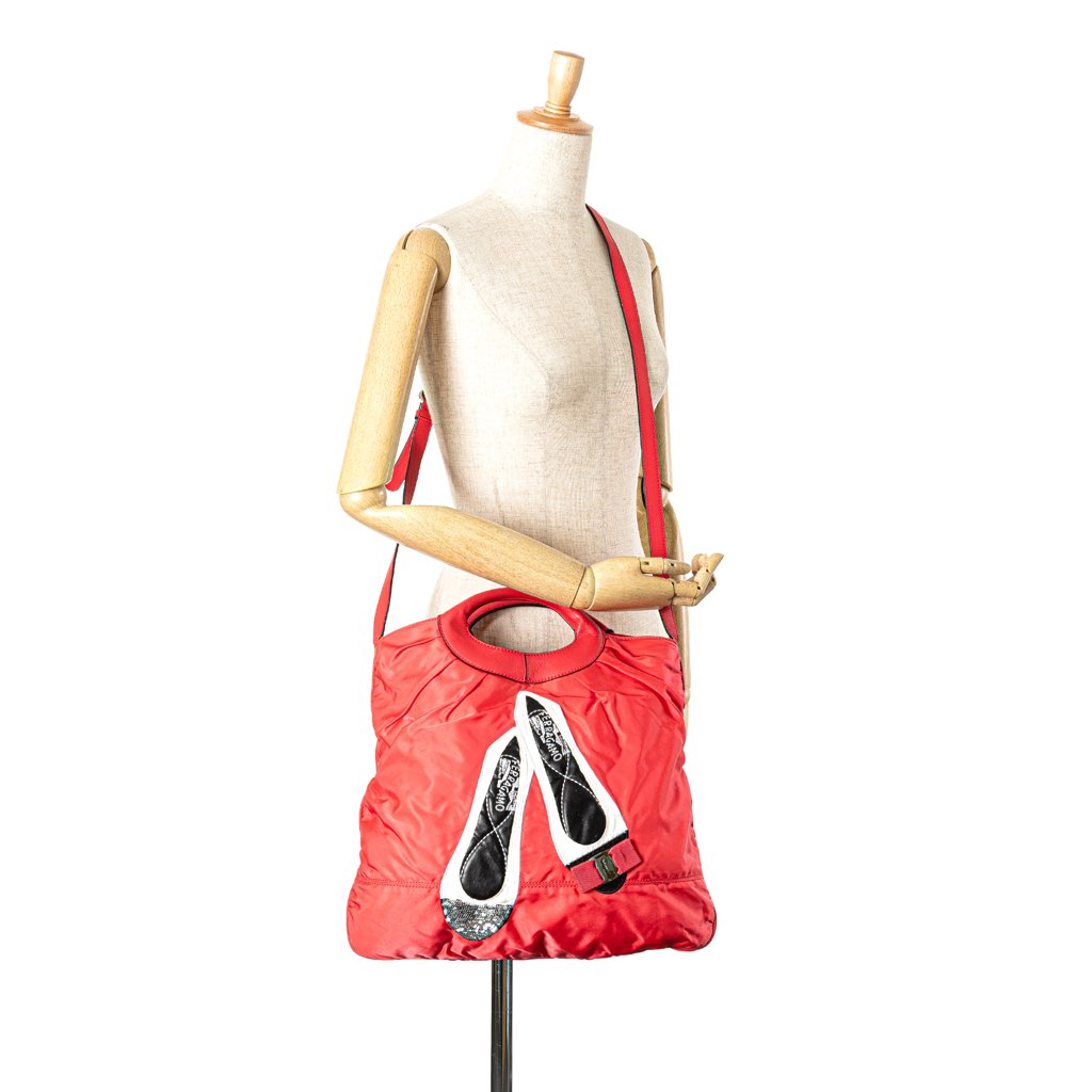 Salvatore Ferragamo Nylon Vara Shoes Satchel - Image 12