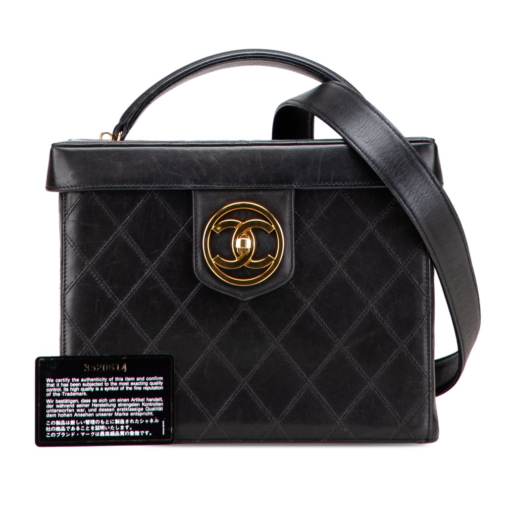 Chanel CC Stitched Calfskin Turnlock Vanity Case - Image 12