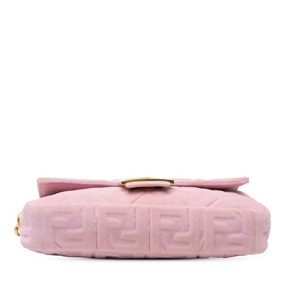 Fendi Zucca Embossed Velvet Baguette Satchel - 3