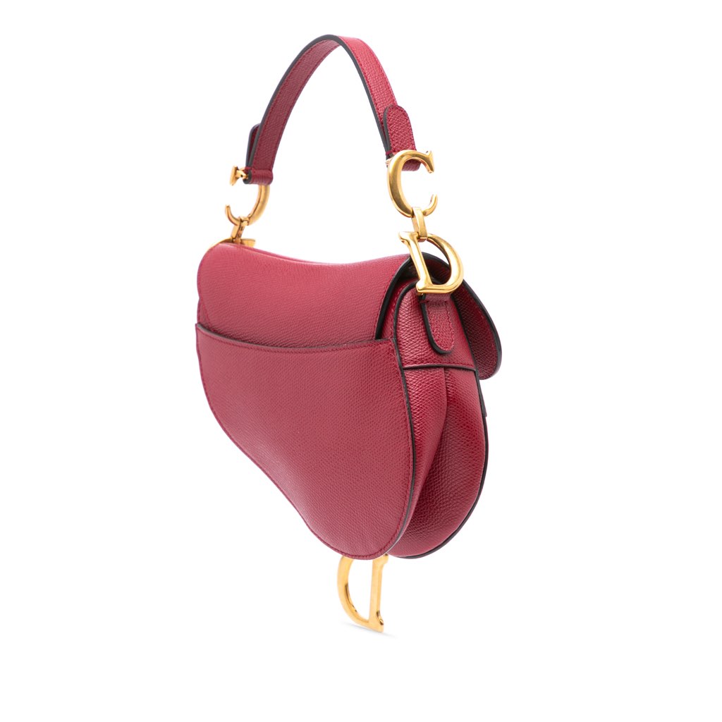 Dior Mini Grained Calfskin Saddle Bag - Back view