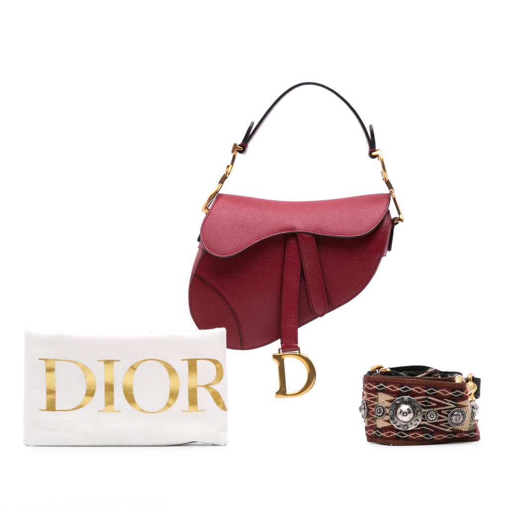 Dior Mini Grained Calfskin Saddle Bag - Image 12