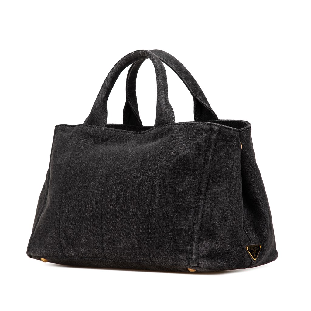 Prada Canvas Canapa Logo Satchel - Back view