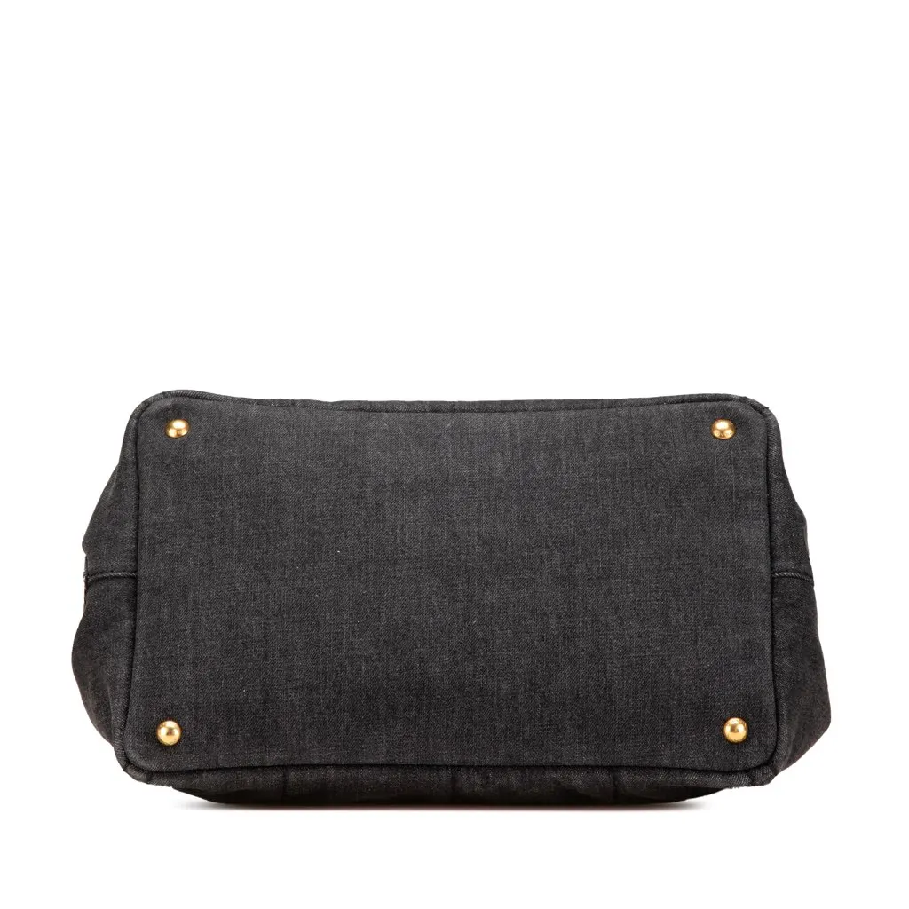 Prada Canvas Canapa Logo Satchel Black Canvas Good - Inside View