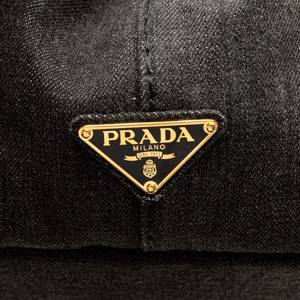 Prada Canvas Canapa Logo Satchel - Side view
